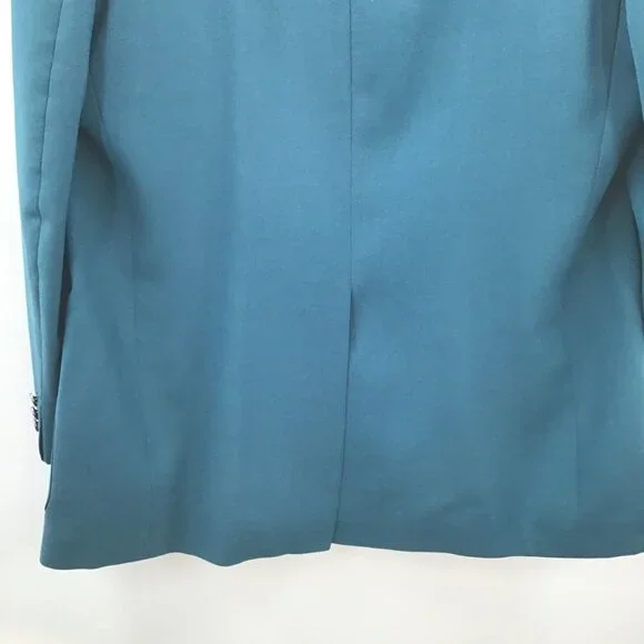 Vintage 46L Men's Teal Blue Blazer Jacket Vented Single Breasted Fully Lined - Picture 8 of 13